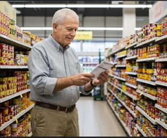 Consumidor leyendo la información de un producto